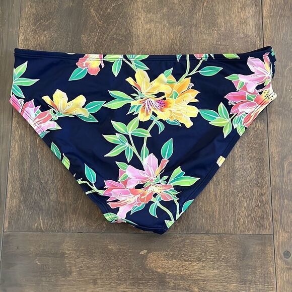 Tommy Bahama Sun Lilies Side Shirred Hipster Swim Bottoms Lrg - Picture 3 of 6